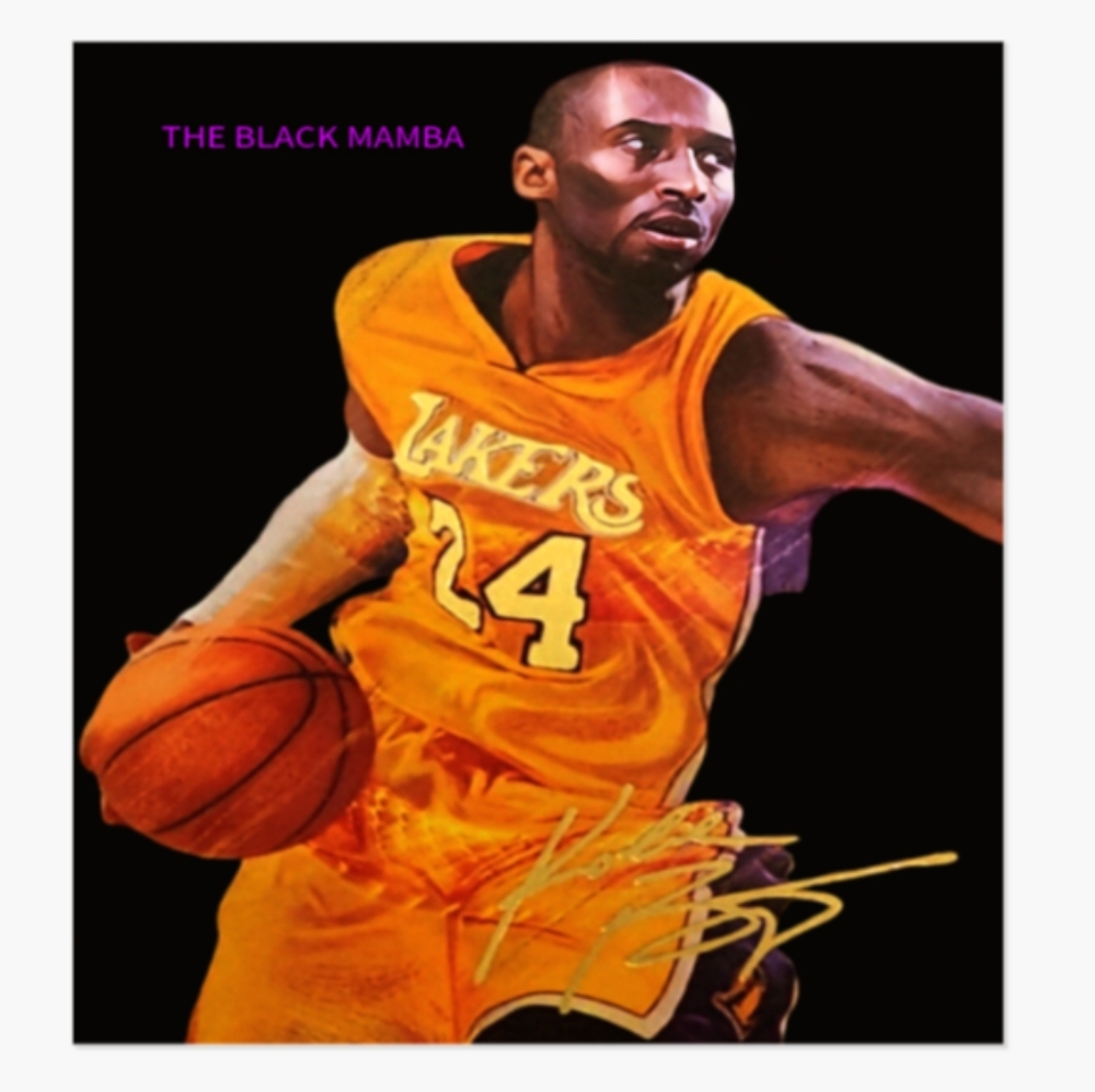 NEW!💯 SELF-CREATED KOBE BRYANT LAKERS 8.5x11 ULTRA GLOSSY BASKETBALL ART POSTER